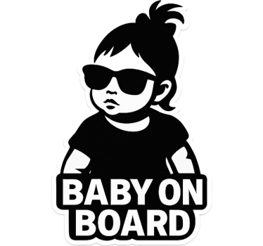 Personalisierter aufkleber lustiges baby mädchen an bord - TenStickers