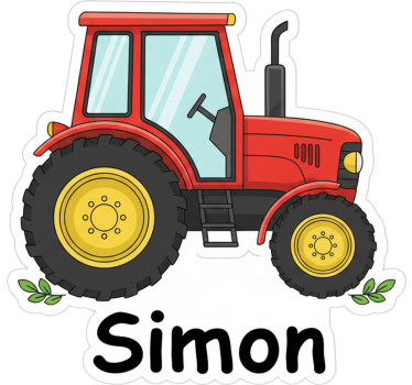 Personalisierter aufkleber traktor für die tür - TenStickers