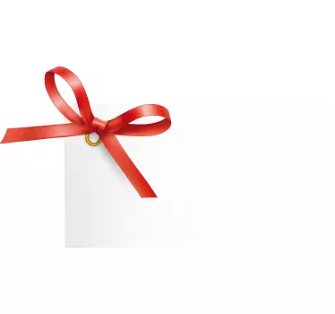 Etikett mit Schleife Schaufensteraufkleber Weihnachten - TenStickers