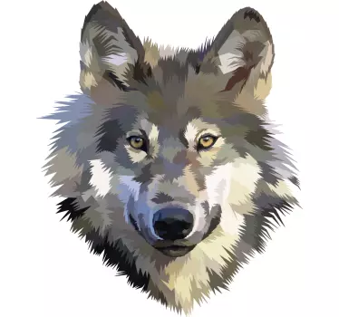 Wolf Vintage Wildtier Wandtattoo - TenStickers