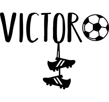 Fußballschuhe mit Namen Wandtattoo Kinderzimmer - TenStickers