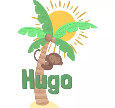 Wandtattoo Kinderzimmer affe und palme - TenStickers