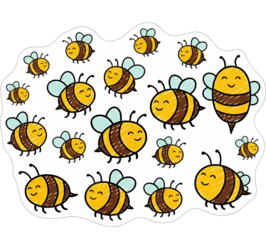 Fahrrad aufkleber set süße honigbienen - TenStickers