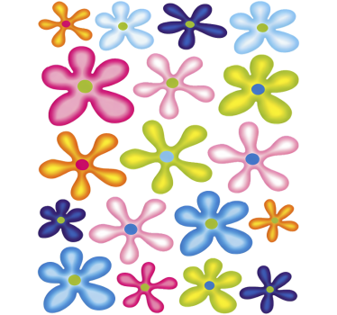 Fahrrad aufkleber mit groovigen hippie-blumen - TenStickers