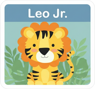 Wandtattoo kinderzimmer personalisiertes löwenlabel - TenStickers