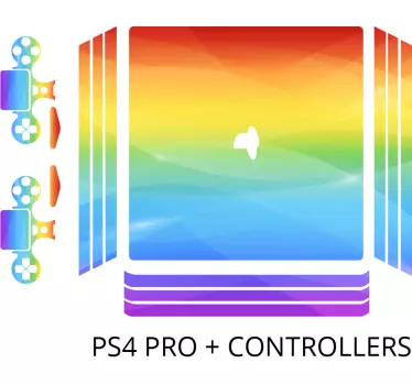 Regenbogenfarbener PS4 Vinyl Aufkleber - TenStickers