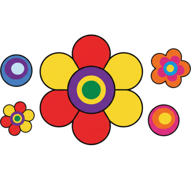 Fahrrad aufkleber bunte blumen dekor - TenStickers