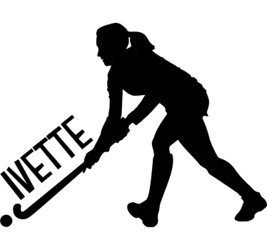 Personalisierbarer Hockeyspielerin Wandtattoo Jugendzimmer - TenStickers