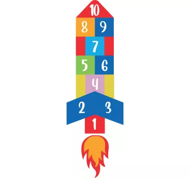 Wandtattoo Kinderzimmer Raketenspiel Bodenaufkleber - TenStickers