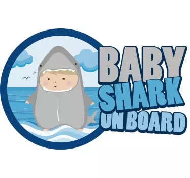 Baby Shark on Board Baby on Board Aufkleber - TenStickers