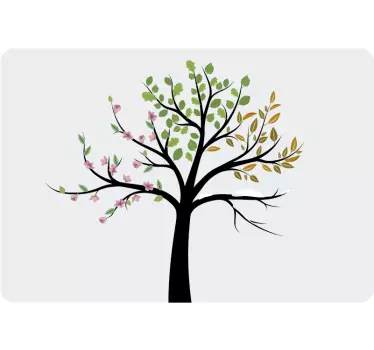 Jahreszeiten Baum Laptop Sticker - TenStickers