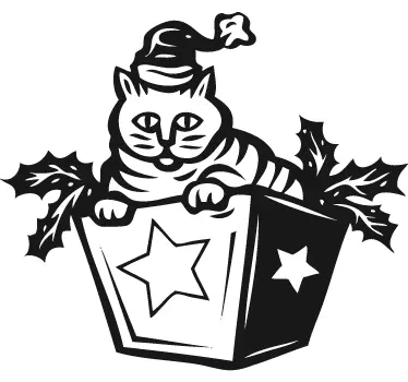 Weihnachtskatze Aufkleber - TenStickers