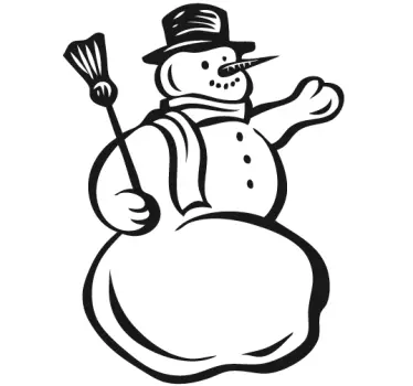 Wandtattoo Schneeman mit Hut - TenStickers