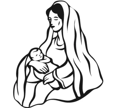 Jesuskind und Maria Aufkleber - TenStickers