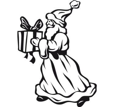 Wandtattoo Weihnachtsmann mit Geschenk - TenStickers