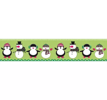 Winter Bordüre Kinderzimmer Aufkleber - TenStickers