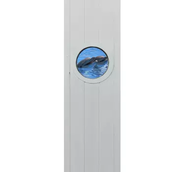 Türaufkleber lächelnde Delfine - TenStickers