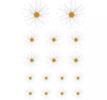 Viele Gänseblümchen Blume Wandaufkleber Set - TenStickers