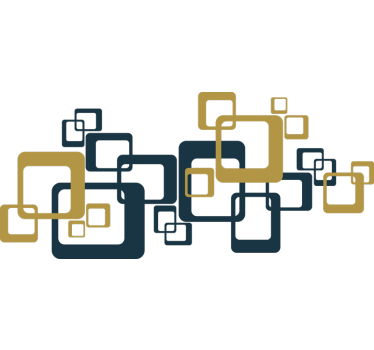 Abstrakte Retroquadrate Wandtattoo Wohnzimmer - TenStickers