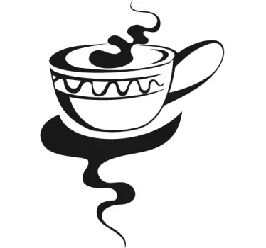 Wandtattoo Küche mit heißer Kaffee - TenStickers