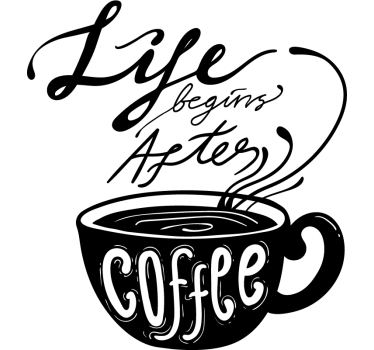 Kaffee zitat nach hause wandaufkleber - TenStickers