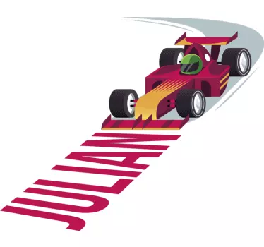 Personalisierter Rennwagen Auto Wandtattoo - TenStickers