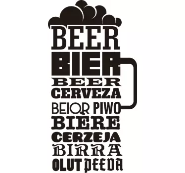 Wandtattoo Küche Bier in allen Sprachen - TenStickers
