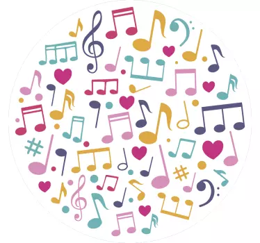 Wandtattoo Musik bunte musiknoten - TenStickers