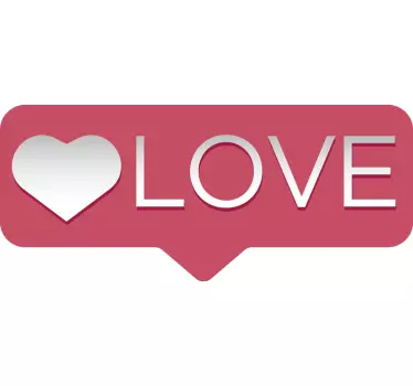 Wandtattoo Bett herz mit liebesbotschaft - TenStickers