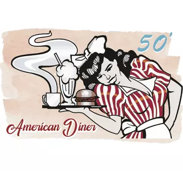 Aufkleber Chefkoch Diner kellnerin - TenStickers