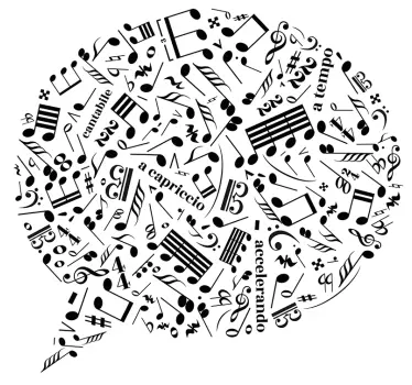 Wandtattoo Musik musikalische notenmuster - TenStickers
