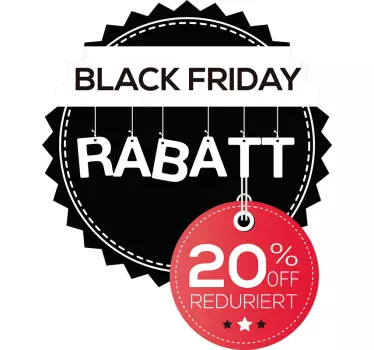 Rabatt Runder Black Friday Aufkleber Rabatt - TenStickers