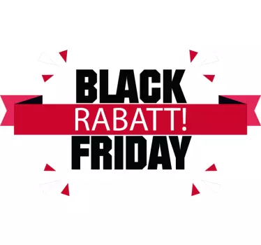 Rabatt Aufkleber Black Friday Roter Banner - TenStickers