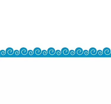 Wandtattoo Badezimmer Tapetenbordüre Anime-Wellen - TenStickers