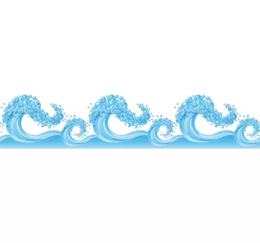 Wandtattoo Badezimmer maritim  blubbernde Wellen - TenStickers