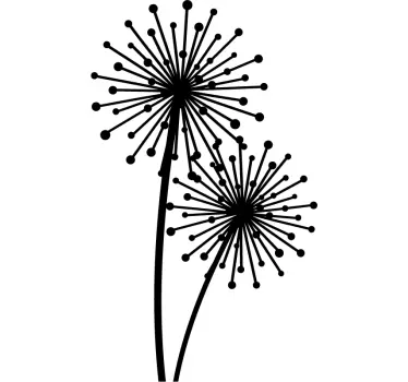 Fensteraufkleber einfarbige Pusteblumen - TenStickers