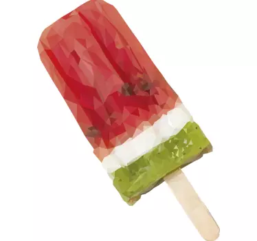 Eis dreifarbiger lebensmittel wandaufkleber - TenStickers