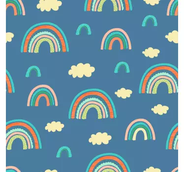 Wandtattoo kinderzimmer bunte regenbogenwolken - TenStickers