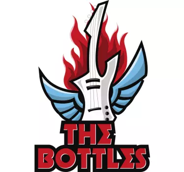 Gitarre mit namen rock wandtattoo - TenStickers