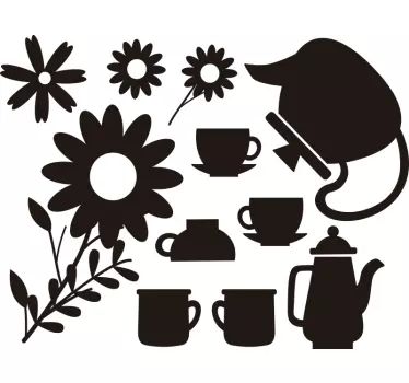 Fensteraufkleber Teekannen Set - TenStickers