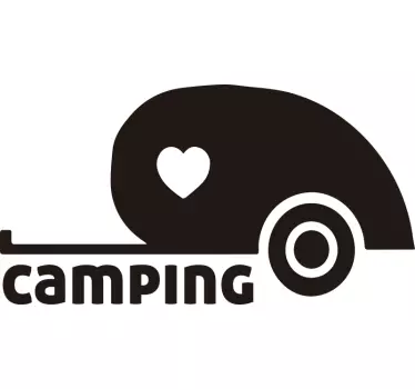 Herz camping caravan aufkleber - TenStickers