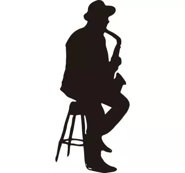 Musikalisches Wandtattoo saxophonisten-silhouette - TenStickers