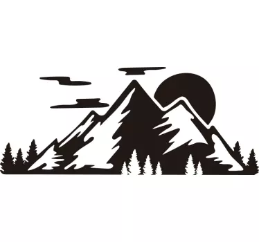 Mountain range caravan sticker Wandtattoo Berge - TenStickers