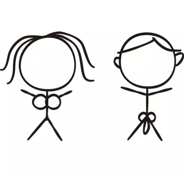 Autoaufkleber Hochzeit Mann & Frau - TenStickers