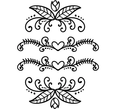Autoaufkleber Hochzeit Blumenranke - TenStickers