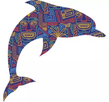 Wandtattoo tiere in buntem delfin-design - TenStickers