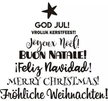 Weihnachtsaufkleber mit Internationalen Wünschen - TenStickers