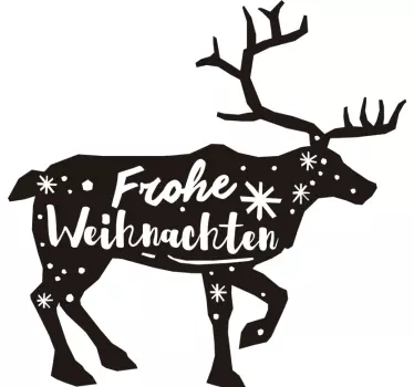 Weihnachtsaufkleber Hirsch mit Text - TenStickers