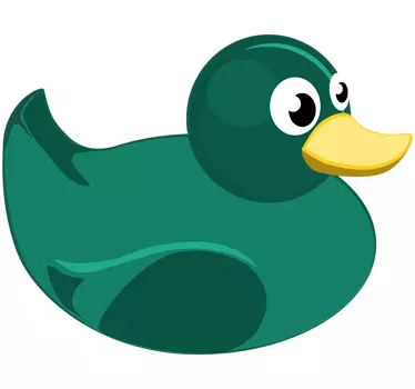 Grünes Quietscheentchen Aufkleber - TenStickers