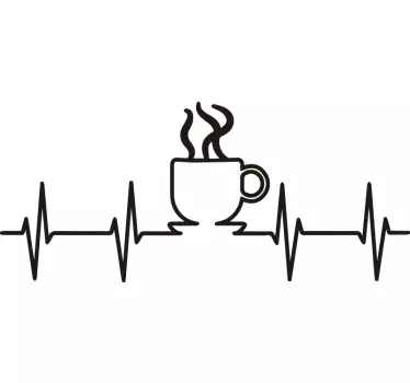 Kaffee auf der rettungsleine Laptop Aufkleber - TenStickers